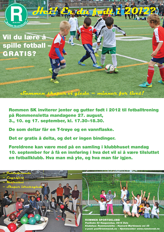 PÅ TIDE Å LÆRE Å SPILLE FOTBALL