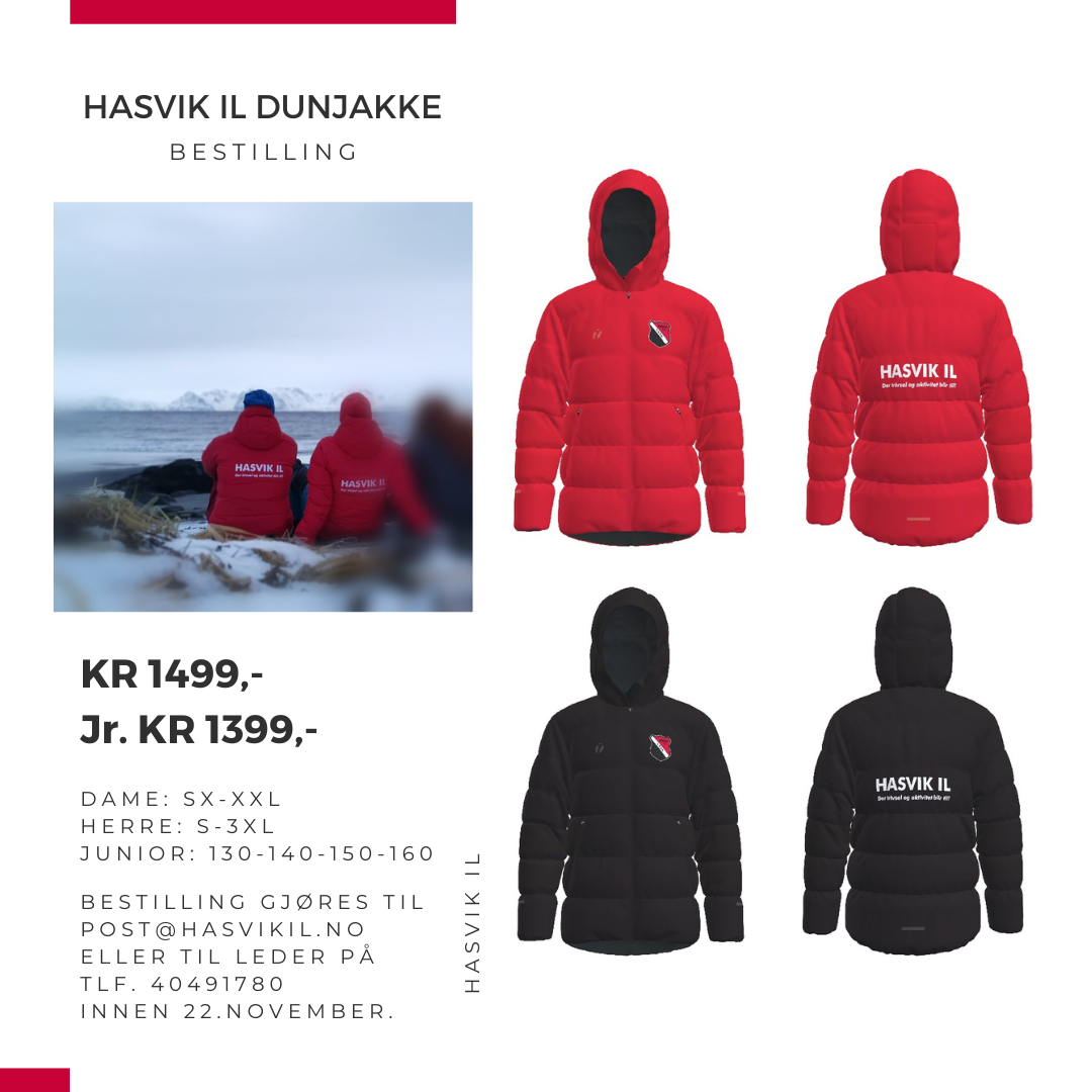 Bestilling av Hasvik IL dunjakker