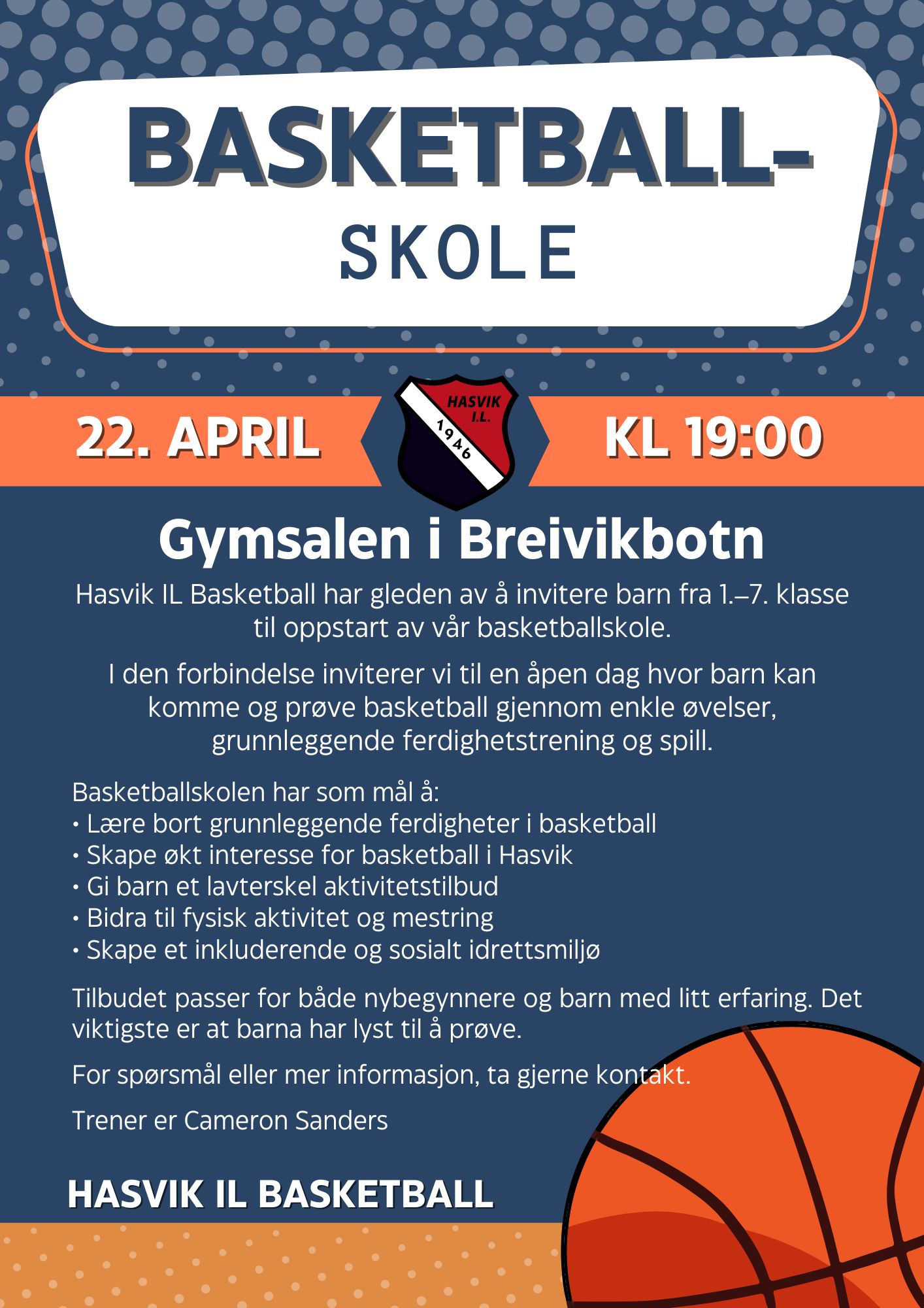 Oppstart basketballskole