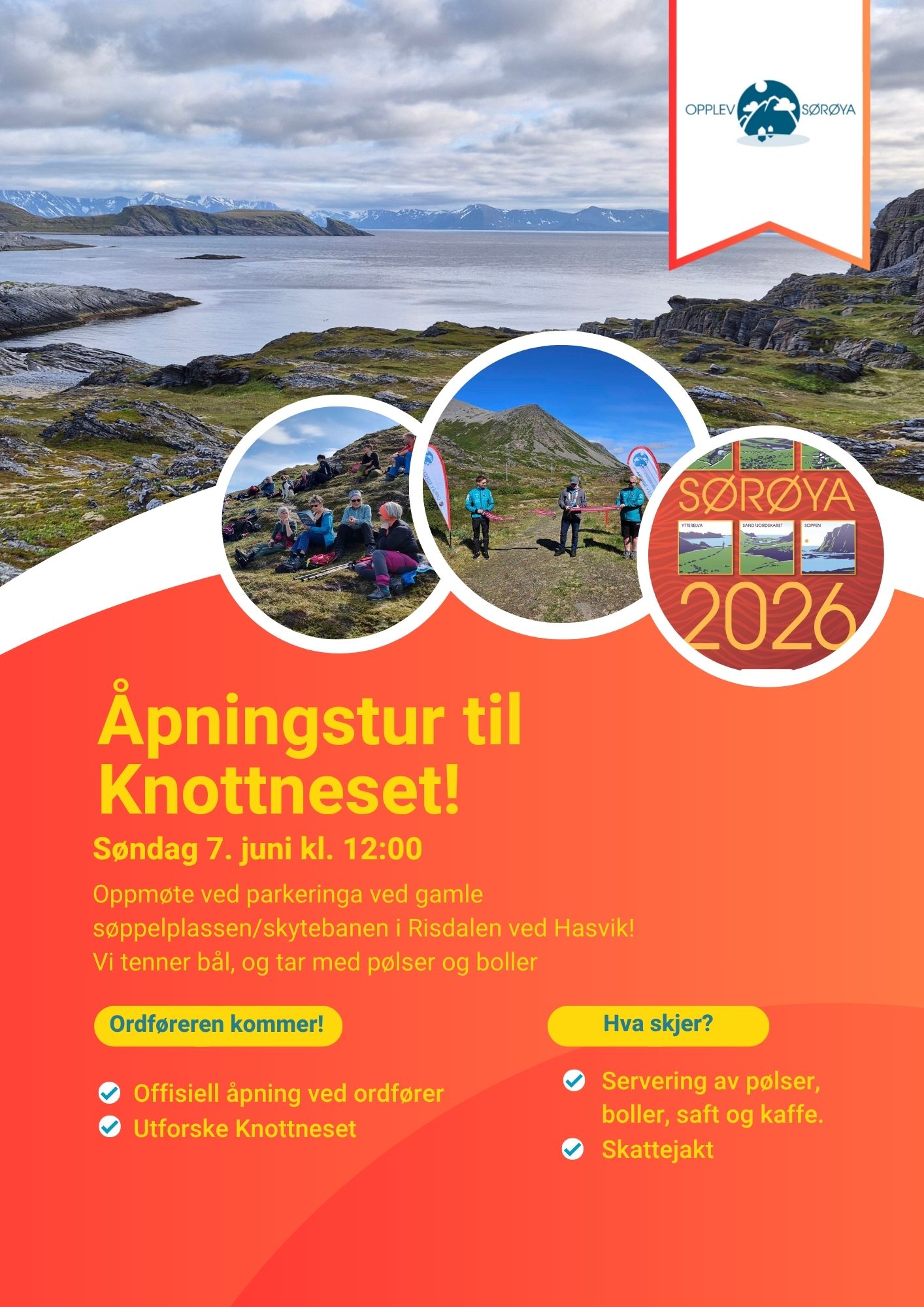 Åpning av Opplev Sørøya 2026 og fellestur til Knottneset
