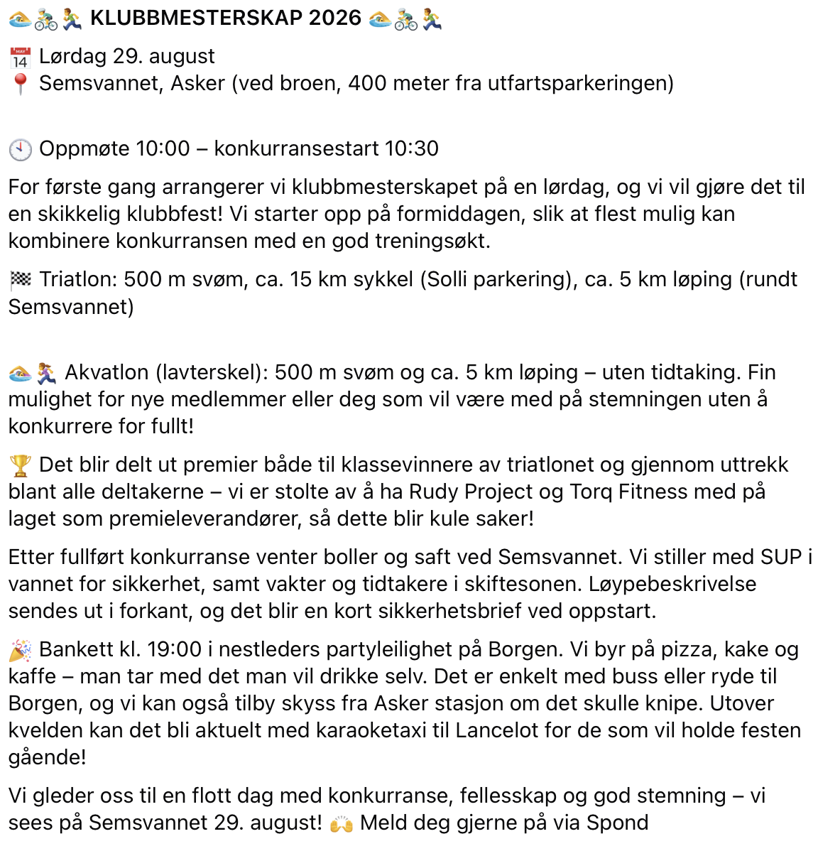 Klubbmesterskap 2026