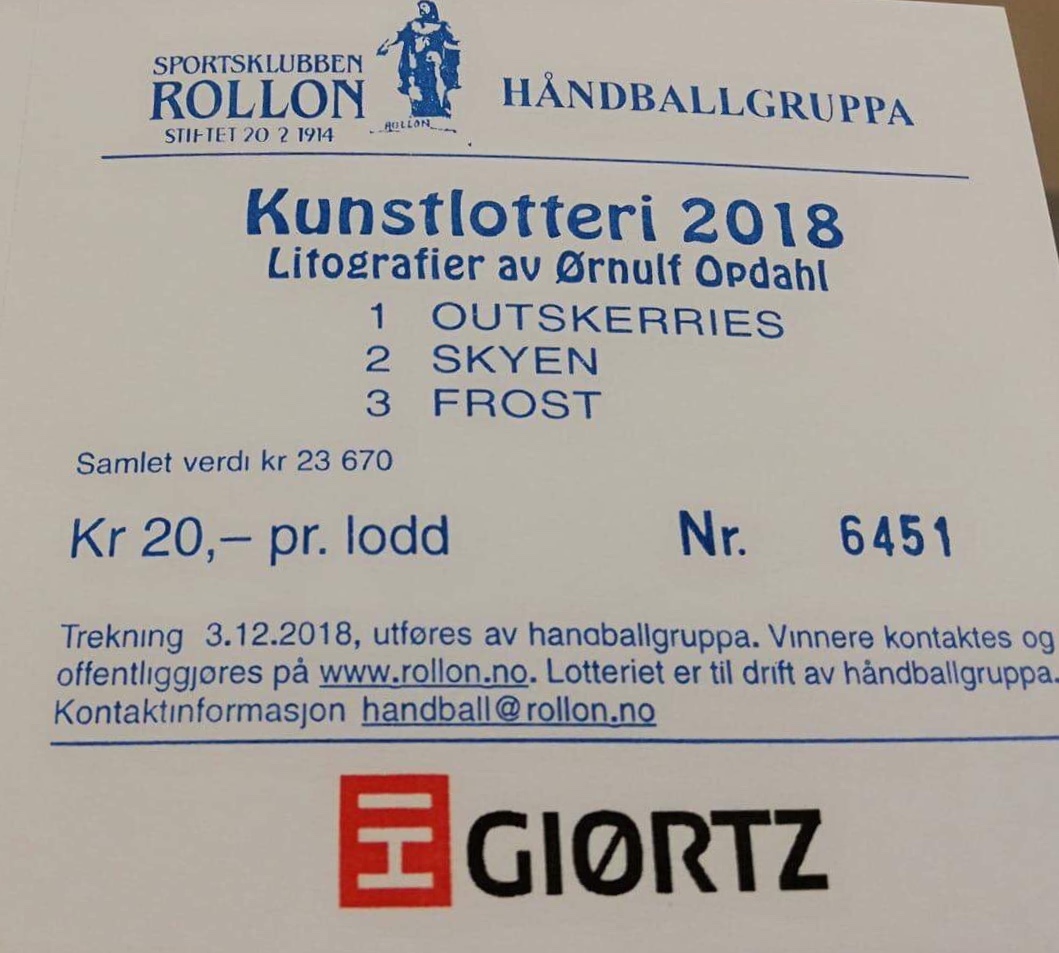 Kunstlotteri 2018 - Rollon håndball