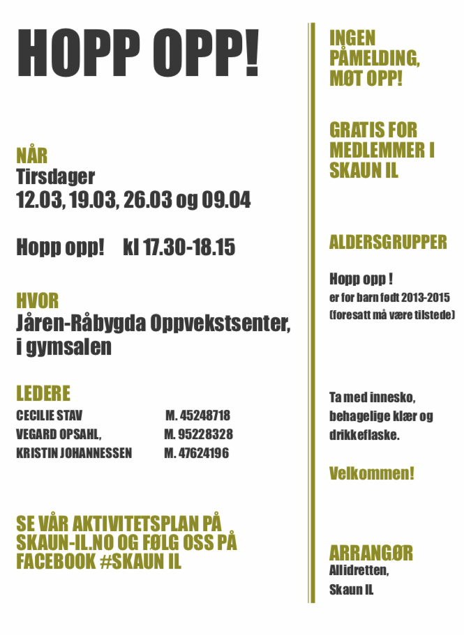 Hopp Opp - for de minste