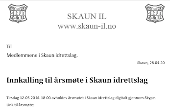 Årsmøte Skaun IL