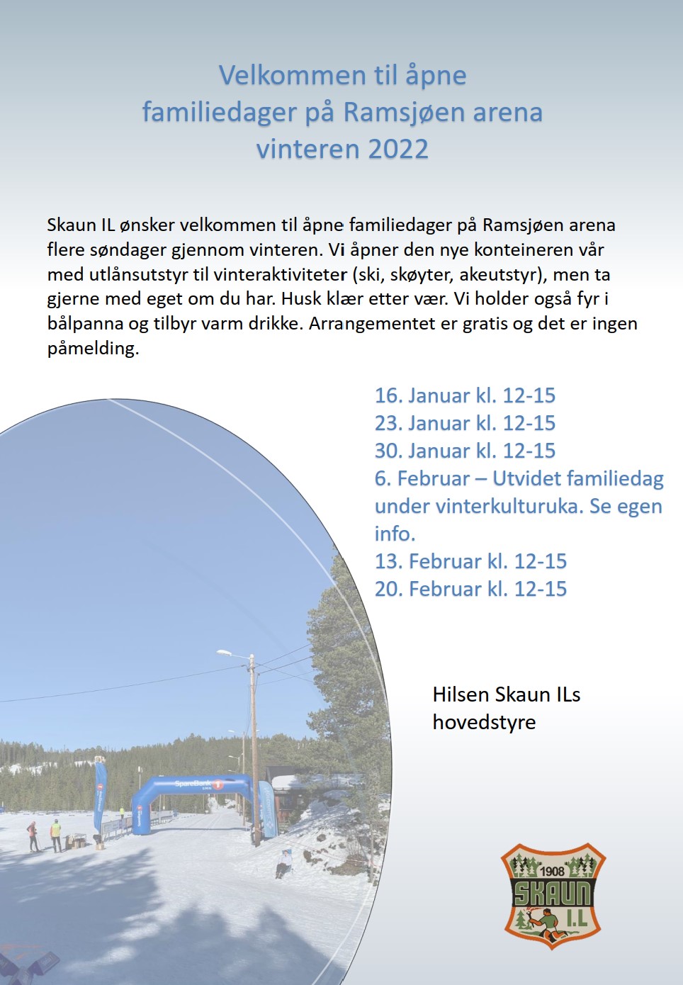Velkommen til åpne familiedager på Ramsjøen arena 2022