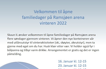 Velkommen til åpne familiedager på Ramsjøen arena 2022