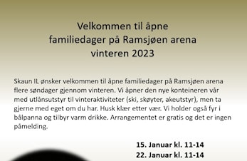 Åpne familiedager på Ramsjøen arena