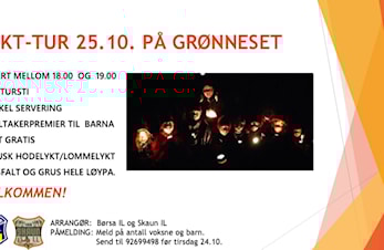 Lykt-tur 25. oktober på Grønneset