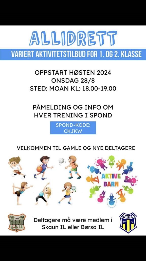 Oppstart av allidrett 1.-2. klasse