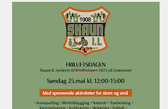 Velkommen til friluftsdagen på Grønneset 25.mai 2025
