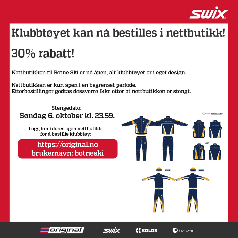 NETTBUTIKKEN FOR KLUBBTØY 2019-2020 ER ÅPEN