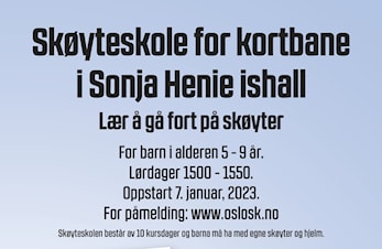Skøyteskole for kortbane i Sonja Henie ishall er nå åpen for påmelding