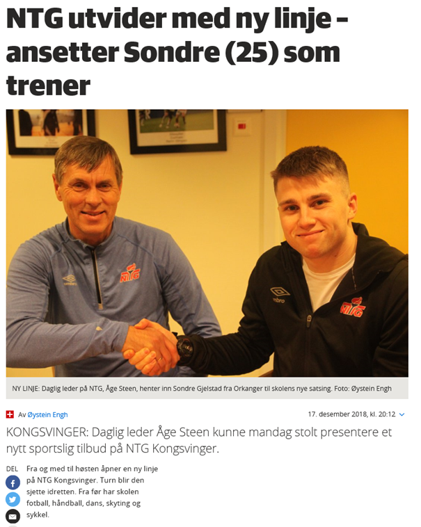 NTG på Kongsvinger starter linje for troppsgymnastikk