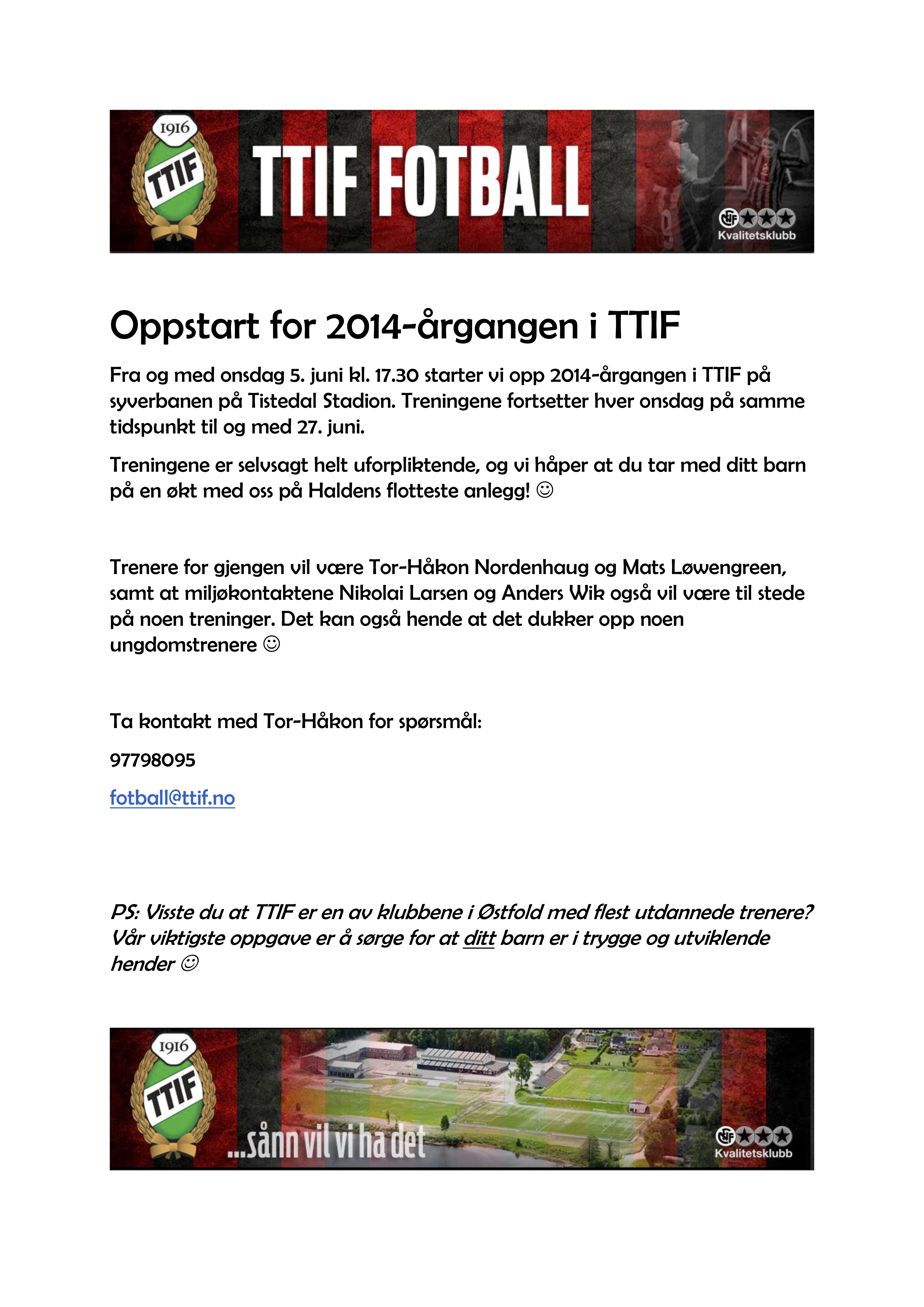 Oppstart for G 2014 i TTIF!