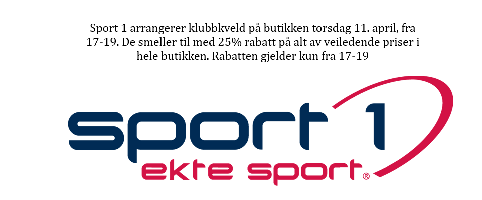 Klubbkveld hos Sport 1 torsdag 11. april kl 17-19