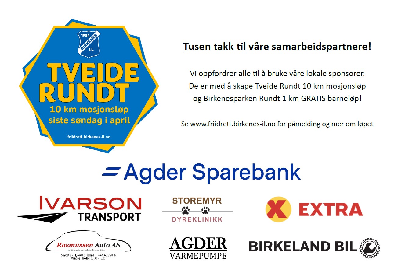 TVEIDE RUNDT: STOR TAKK TIL VÅRE SPONSORER!