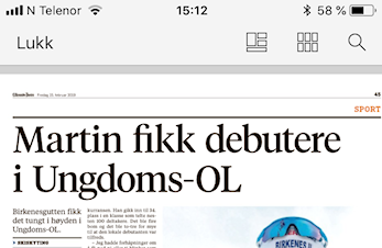 Martin i Ungdoms OL og Lars Helge hjem med sår hals