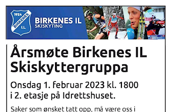 Årsmøte Skiskyttergruppa - 01.02.2023 kl 18:00