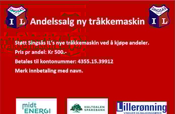 Andelssalg tråkkemaskin