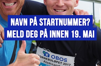 Vil du ha navn på startnummeret ditt?