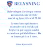 Informasjon om belysning av lysløyper.