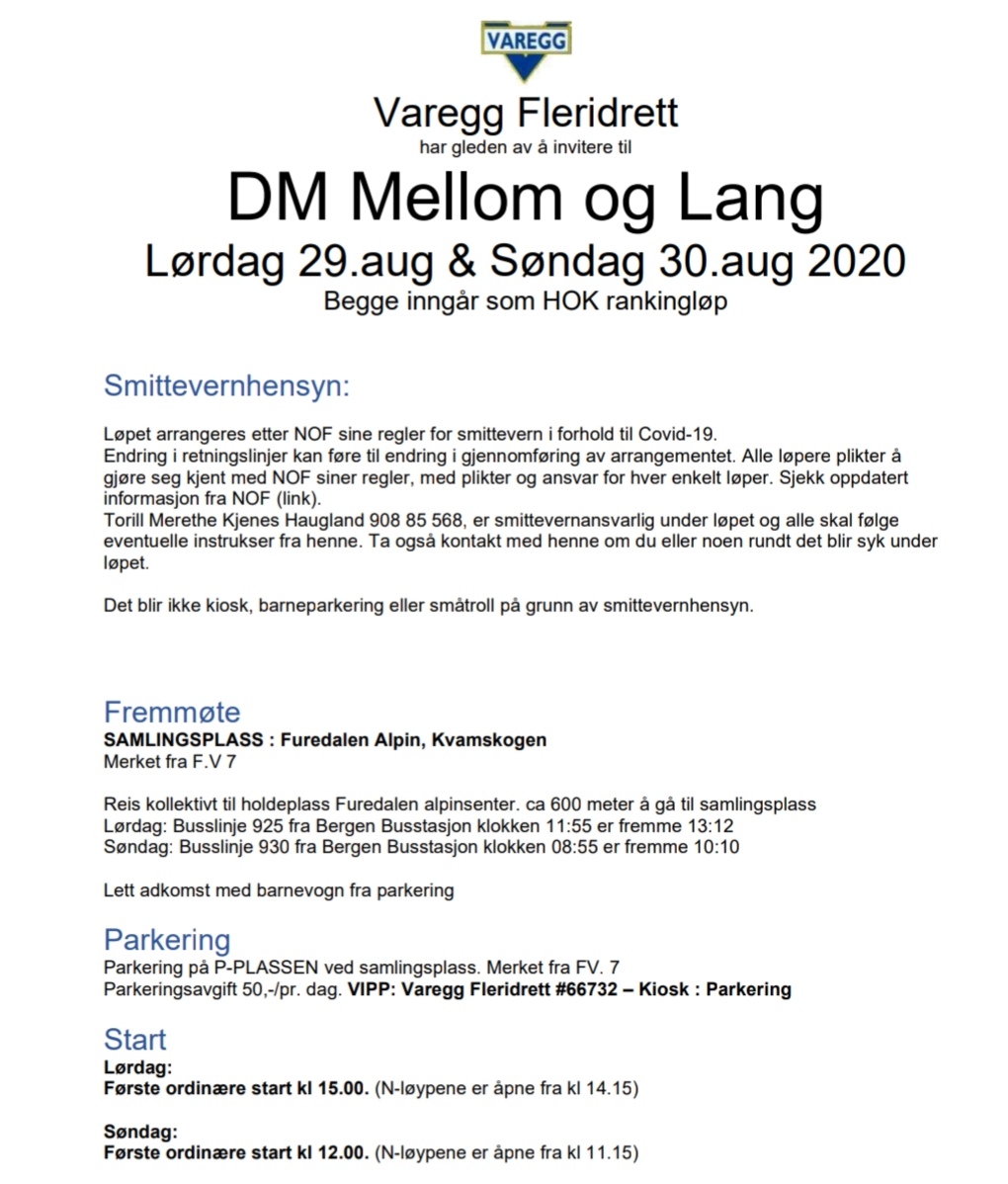 DM mellom og langdistanse på Kvamskogen 28.-29. august