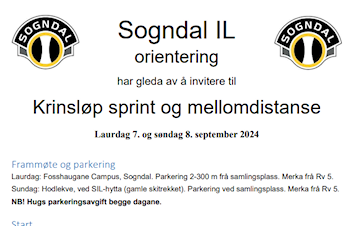 O-helg i Sogndal 7.-8. sept