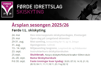 Årsplan sesongen 2025/2026