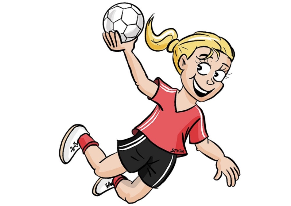 cartoon-karikatur-Comic-Grafik-Mädchenhandball - Roth-Cartoons