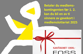 Kontingentkrav 2025 er sendt ut. Betal før 1.2. og delta i medlemslotteriet