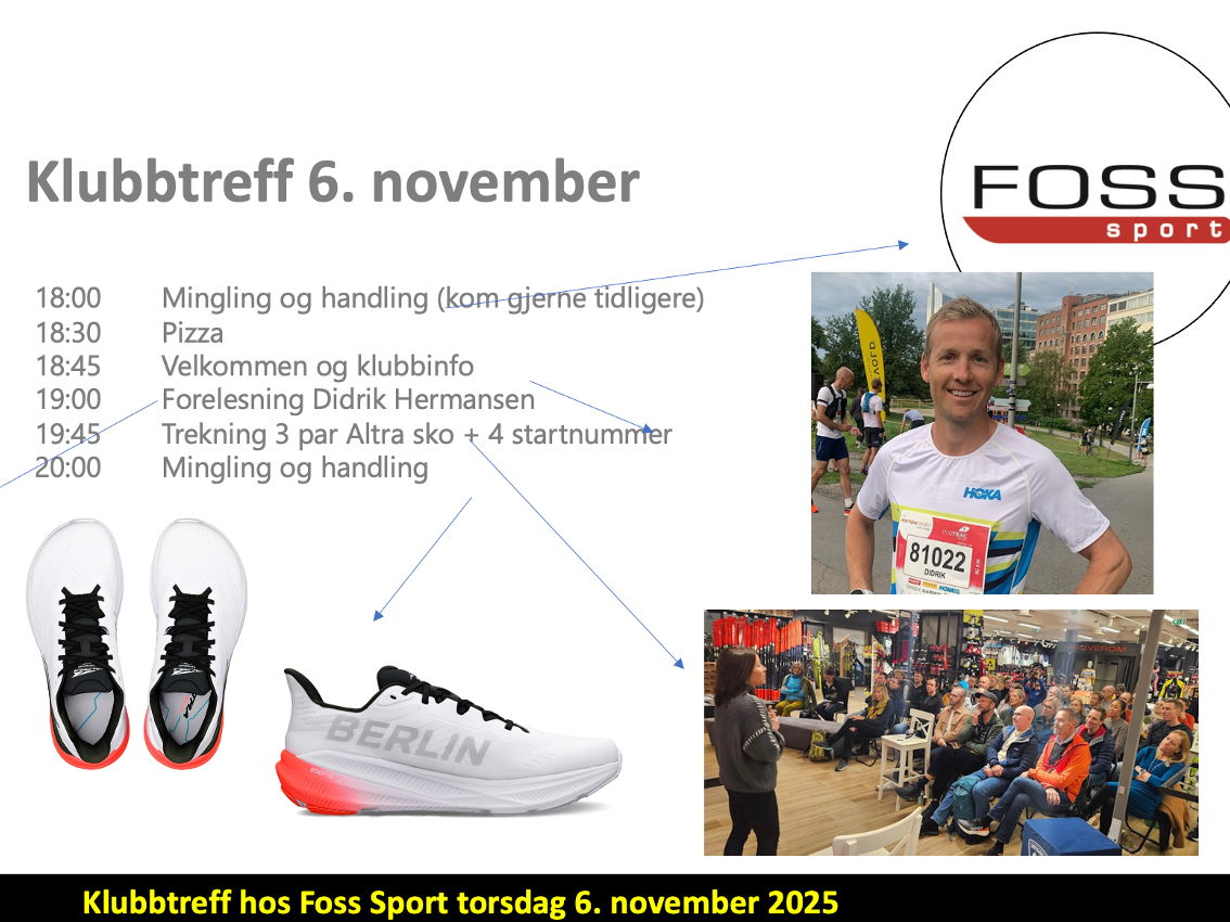 Husk klubbtreff på Foss sport torsdag 6/11. Kommer du?