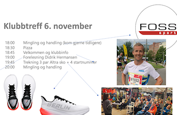 Husk klubbtreff på Foss sport torsdag 6/11. Kommer du?