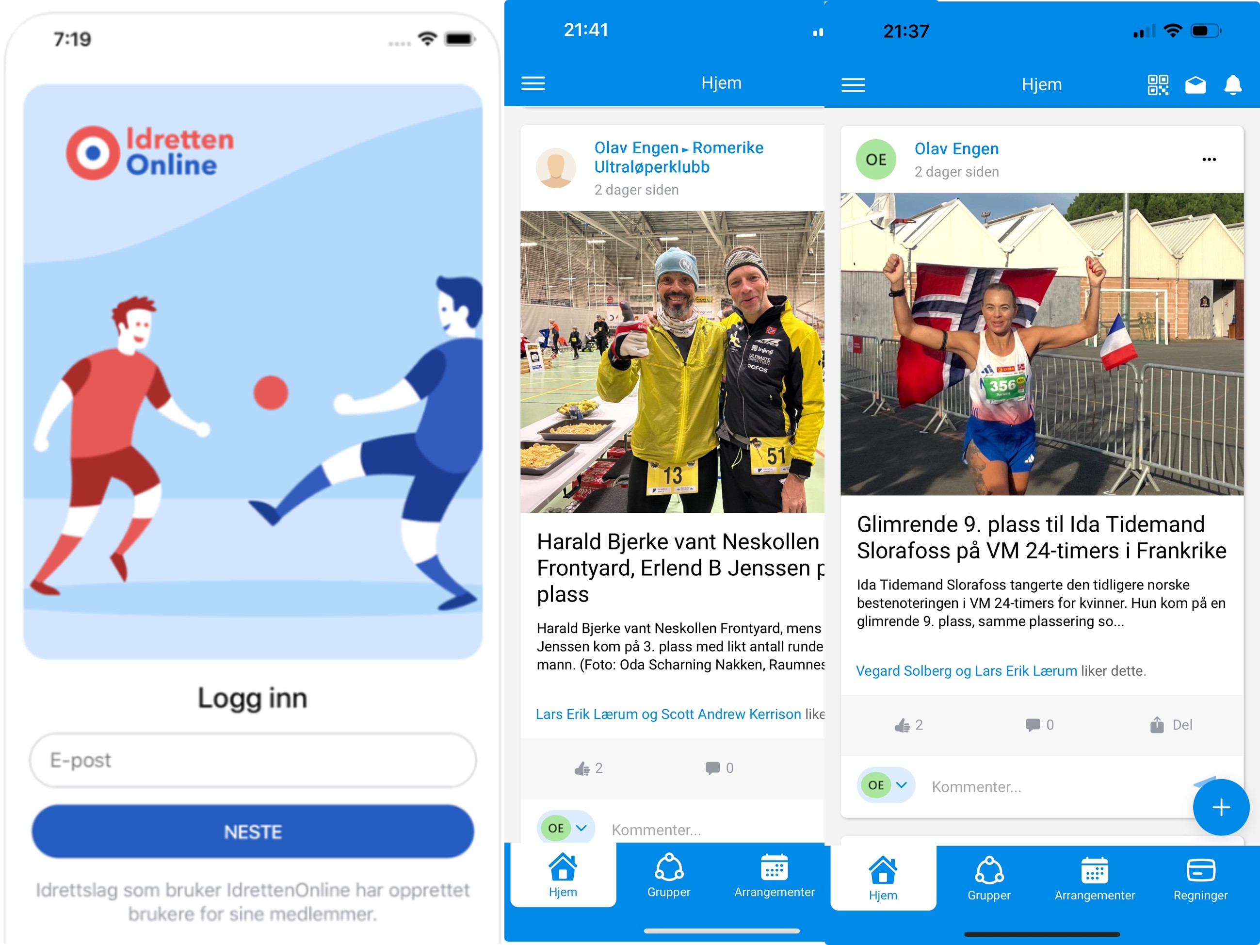 Dersom du installerer Idretten Online appen får du alle klubbnyheter umiddelbart