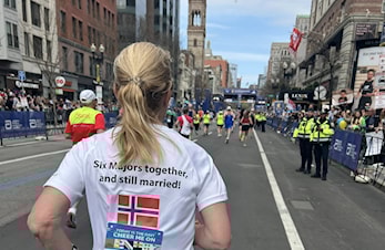 Torunn Tofteng og Svein-Erik Bakke løp Boston Marathon