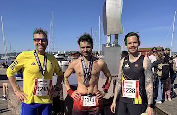 Ni fra klubben løp maraton og/eller ultra i sommervær i Holmestrand