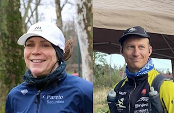 Line Caliskaner og Håvard Huru Bergene på 1. og 3. plass da fem fra klubben løp Røyse Ultra