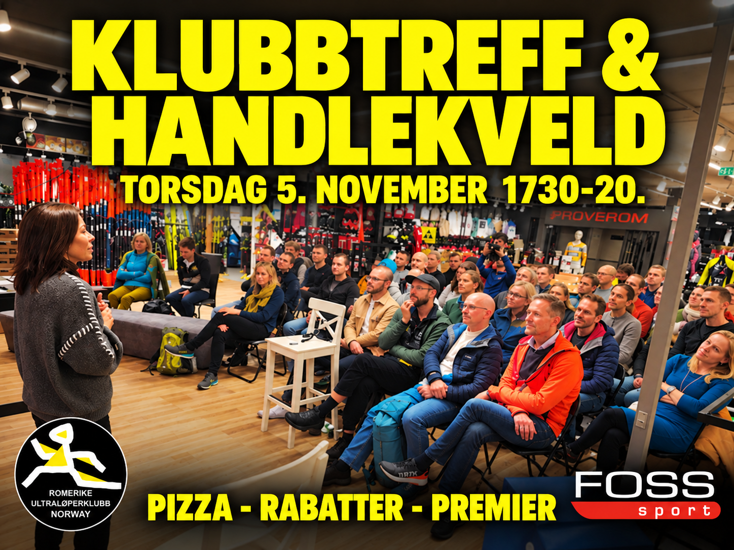 Velkommen til klubbtreff og handlekveld på Foss sport torsdag 5. november