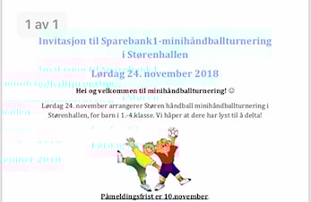 Invitasjon minihåndballturnering