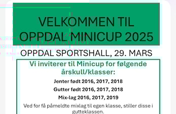 Oppdal Minicup Arrangeres 29 Mars