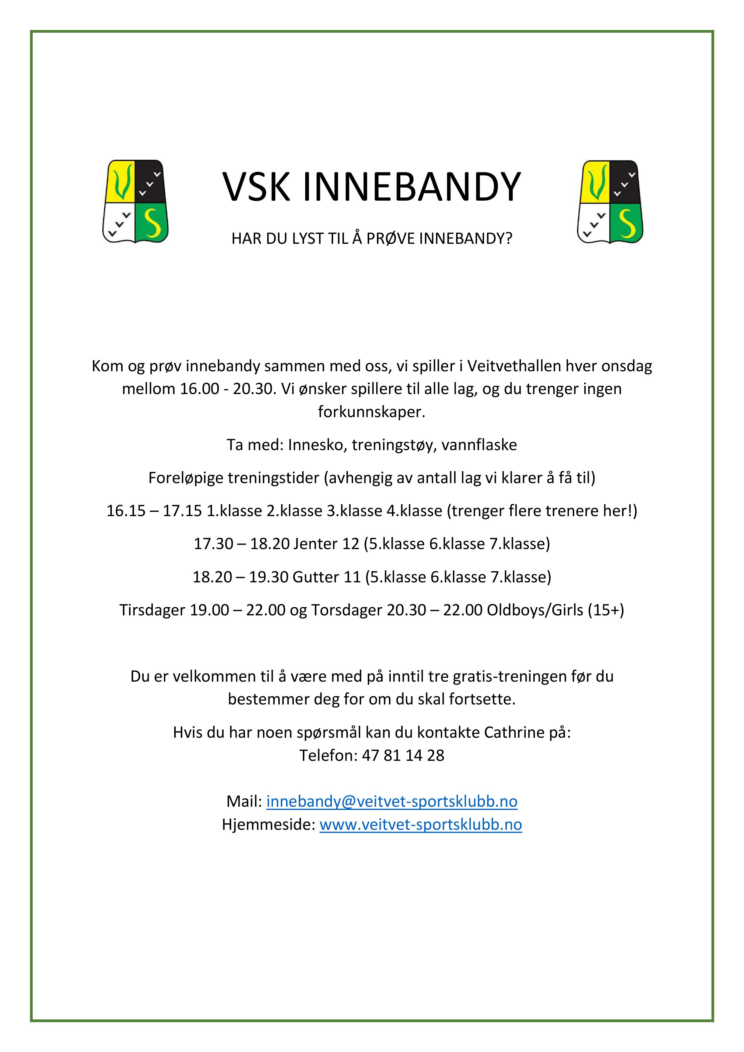 Har du lyst til å spille innebandy?