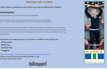 Trenerrollen Torsdag 11. april kl 20:00-21:00 på Club Maccaroni, Njård