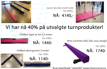 Få supre tilbud fra vår samarbeidspartner Cheermania - 40%!!!!