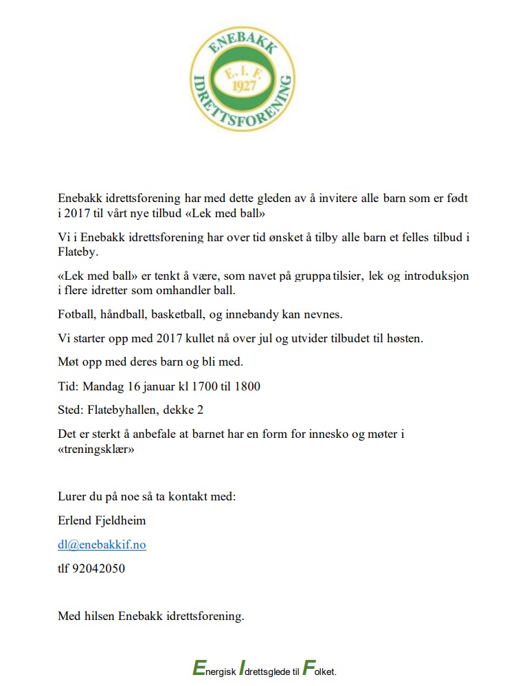 Nytt tilbud for 2017 barna