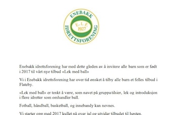 Nytt tilbud for 2017 barna