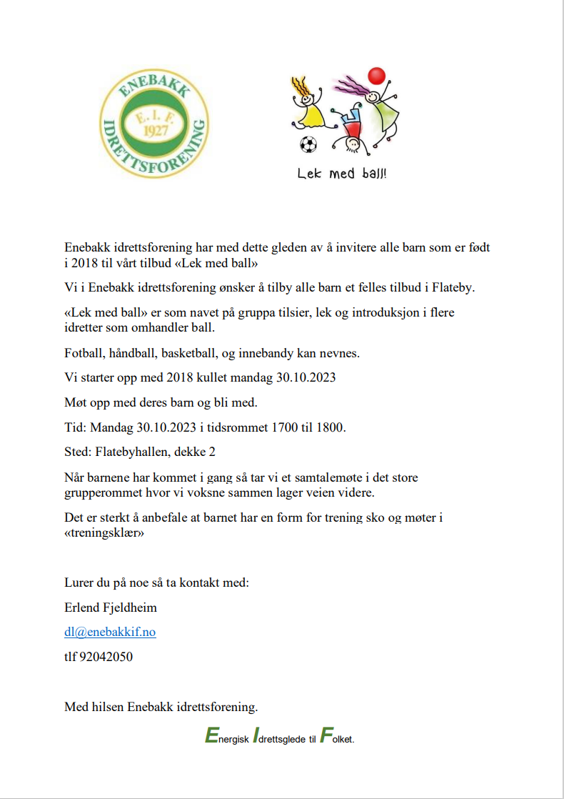 Lek med ball for 2018 barna