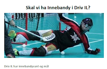 Skal vi ha Innebandy i Driv IL?