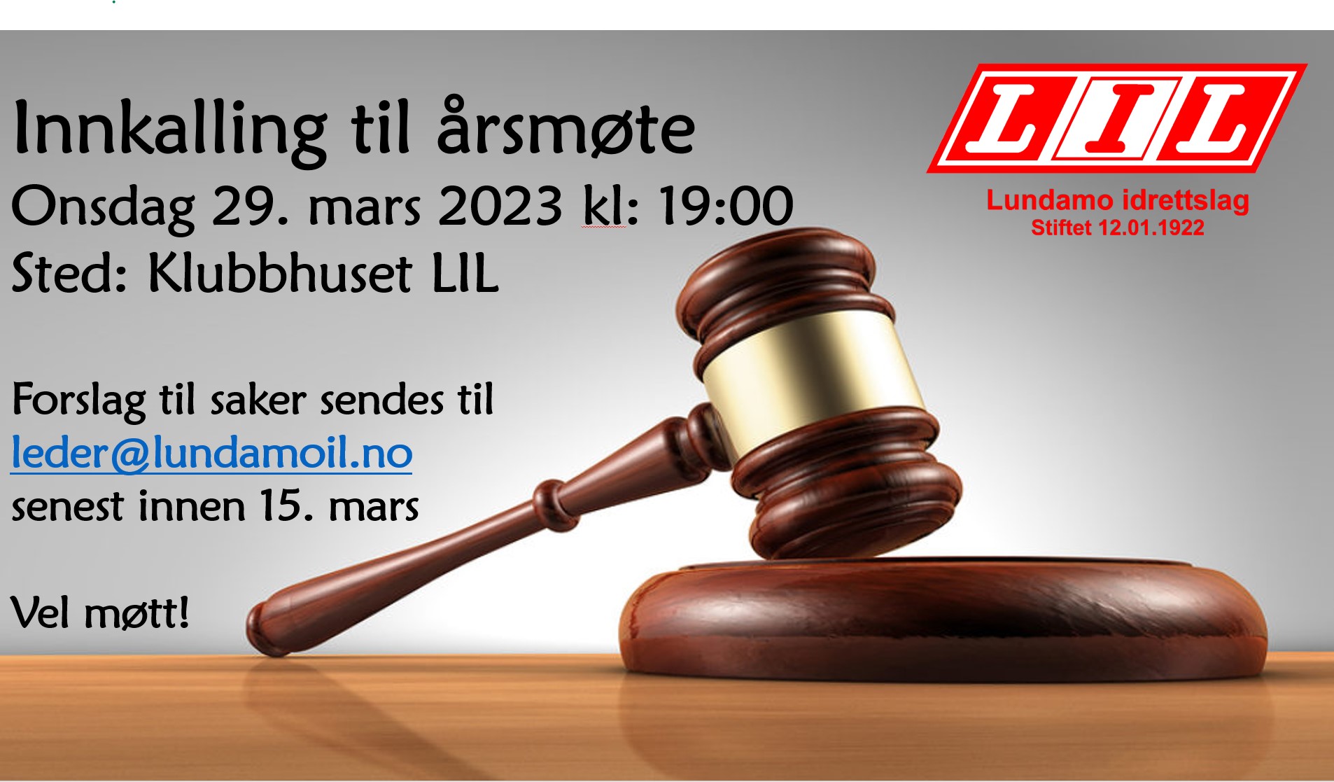 Innkalling til årsmøte 2023