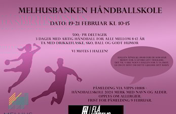 Melhusbanken håndballskole i vinterferien.