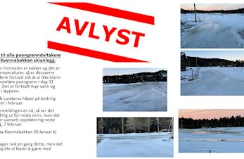 INFO til alle poengrenndeltakere på Kvennabakkan skianlegg.