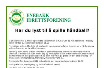 Har du lyst til å spille håndball?